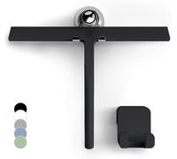 GÜTEWERK Raclette Douche Silicone, pour Vitre et Paroi, Noir 28 cm | Verre Net en un Seul Passage, Noyau Inox Antirouille, Pose sans Perçage, Lame Souple et Large Couverture