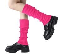 Guetre Femme, Jambiere Femme Hiver, Années 80 et 90 Guetre Femme Fluo, Jambières Chaudes, Leg Warmers, Guêtres Femme, Jambière Guêtres, pour Femme et Fille (rose rouge)