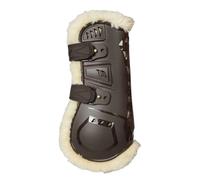 Guêtres antérieurs pour cheval Ouvertes avec fourrure Back on Track airflow Marron L