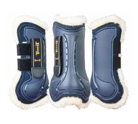 Guêtres antérieurs pour cheval Ouvertes en mouton T de T Design Bleu L