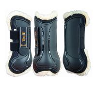 Guêtres antérieurs pour cheval Ouvertes en mouton T de T Design Noir M