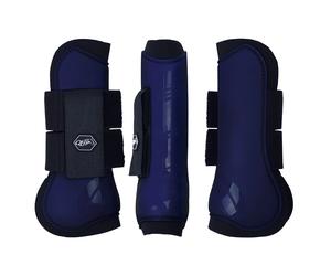Guêtres antérieurs pour cheval Ouvertes QHP Bleu Full