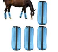 Guêtres Anti-Mouches pour Cheval,Lot de 4 protège-Jambes en Mesh,Protège-Boulets Confortables pour Équidés - pour la Course, l'entraînement, Les Sports, Le pré, l'écurie, Le Ranch, la Ferme,