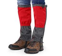 Guêtres de Randonnée, Étanche Outdoor Guêtres Jambières Marche Guêtres Guêtres de Neige Activités Extérieures Protection Contre Neige Pluie Boue Vent (Rouge)