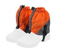 Guêtres de randonnée fonctionnelles en nylon résistant à l'eau avec bandes réfléchissantes pour la protection contre les éléments environnementaux sur les sentiers (orange)