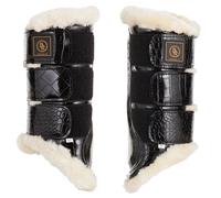 Guêtres fermées pour cheval en cuir verni BR Equitation Majestic Noir XL