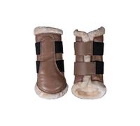 Guêtres fermées pour cheval HKM Comfort Premium Fur Marron XL