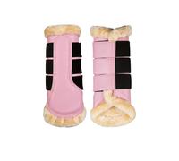 Guêtres fermées pour cheval HKM Comfort Premium Fur Rose L