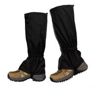 Guêtres Hiver Thermiques Garde au Sec et Chaud | Tissu nylon imperméable, coupe-vent, protection neige, idéal pluie et sentiers humides, respirant(Black)