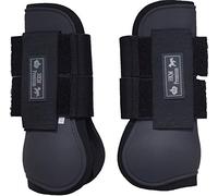 Guêtres -hKM premium- guêtre avant pour saut d'obstacle Gris foncé/noir Demi-sang