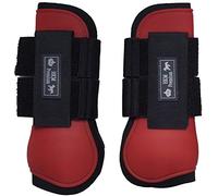 Guêtres -hKM premium- guêtre avant pour saut d'obstacle Rouge Rouge/Noir Shetty