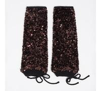 Guêtres maille paillettes marron M