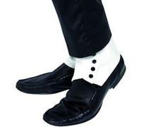 Smiffy's Demi-guêtres blanches et noires avec boutons – Halloween