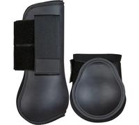 Guêtres ouvertes et protège-boulet pour cheval HKM Classic Noir Pur-sang