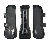 Guêtres ouvertes et protège-boulet pour cheval HKM Diamonds Noir Poney