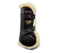 Guêtres ouvertes pour cheval en peau de mouton synthétique Equestro Spider Man Noir Cob