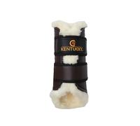 Guêtres pour cheval ouvertes cuir antérieurs Kentucky Turnout Marron Full
