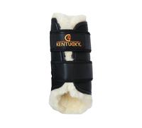 Guêtres pour cheval ouvertes cuir postérieurs Kentucky Tunout Noir Full