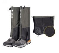 Guêtres Randonnée Imperméables Homme Femme et Enfant Outdoor Jambières de Protection pour VTT Escalade Activités Extérieures Protection Contre Neige Pluie Boue Vent (Vert (velours chaud), L(40-42))