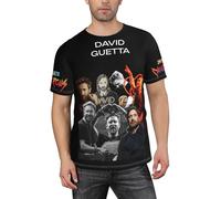 Guetta DJ Music David T-Shirt Homme Manche Courte - Haut Musique Électronique DJ Mode Décontracté - Tee-Shirt Fans de Concert Festival Été Streetwear M