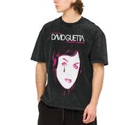 Guetta DJ Music David T-Shirt Homme Vintage Lavé Oversize - Tee-Shirt 100% Coton Manche Courte Décontracté - Haut Streetwear Musique Électronique Fans de Concert Festival X-Large