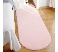 GueTTO Tapis de Salon, Shaggy Faux Peau de Lapin Tapis de Décoration, Super Doux Tapis de Chambre, Tapis à Poils Longs Tapis Lapin Fausse Fourrure Peaux,Rose,60x120cm/23x47in