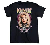 GUEWBF VTG Kim Wilde Music Star Heavy Cotton Full Size Unisex ShirtBlackM