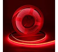 Guezuvoru Bande lumineuse LED Cob, 5 mètres/16,4 pieds de long 5 V LED COB haute densité Ruban de lampe LED flexible Décoration de la maison, rouge, prise USB avec variateur