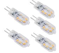 Guezuvoru G4 LED 3W Ampoule, 200LM, AC/DC12V, Equivalent 25W Ampoule à Halogène, blanc chaud 3000K, SMD 2835 LED ampoule 360 Angle de faisceau pour plafond intérieur cuisine éclairage, 5 pièces