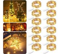 Guezuvoru Guezuvoru Guirlande lumineuse à piles avec 10 LED - 2 m - Fil argenté blanc étanche - Bouteille d'étoile - Guirlande lumineuse pour mariage, fête, chambre à coucher, intérieur et extérieur