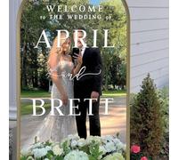 Gufacai Autocollant en vinyle pour miroirs avec noms personnalisés de bienvenue pour mariage (or, 42 x 69 cm)