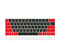 Guffercty kred GTSP Lot de touches rouges et noires 60 % PBT avec touche d'espace 6,25U pour clavier de jeu Cherry MX Gateron Kailh Switches (touches uniquement)
