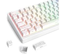 Guffercty kred Lot de 135 touches de clavier blanches gravées sur le côté - Profil Cherry - Matériau PBT - Caractères translucides compatibles avec les commutateurs MX (ligne de forme)