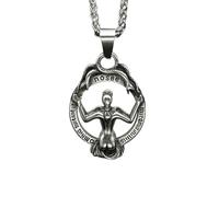 guGDTUcfg Collier en titane, Collier en acier titane avec miroir magique, réflexion du squelette