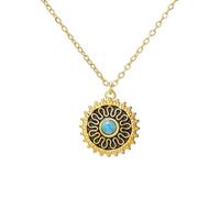 guGDTUcfg Collier en titane, Sky Nomad Turquoise Amulet, pendentif en émail vintage avec chaîne rég
