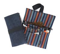 GUGGIARI® Blague à Tabac et à Filtres en Cuir de Haute Qualité pour Homme et Femme - Pochette à Tabac en Cuir PU avec Fermeture Zippée et Élastique - Indigo