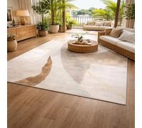 GUGJHFVH Home Tapis Salon Chambre Adulte Poils Ras Tapis Lavable Antidérapant et Résistant Beige Abstrait, 200x300cm