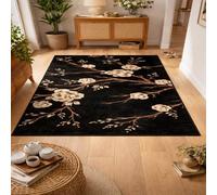 GUGJHFVH Home Tapis Salon Chambre Adulte Poils Ras Tapis Lavable Antidérapant et Résistant Floral Blanc, 200x300cm