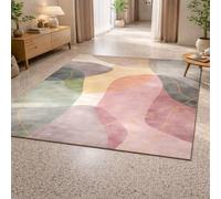 GUGJHFVH Home Tapis Salon Chambre Adulte Poils Ras Tapis Lavable Antidérapant et Résistant Rose Moderne Abstrait, 200x300cm