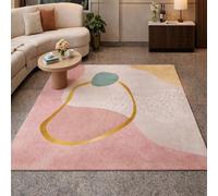 GUGJHFVH Tapis Antidérapant Salon, Chambre à Coucher, Cuisine Couloir, Bureau, Décoration d'Intérieur, Doux Lavable Rose Abstrait Moderne, 160x190cm
