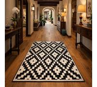 GUGJHFVH Tapis Antidérapant Salon, Chambre à Coucher, Cuisine Couloir, Bureau, Décoration d'Intérieur, Doux Lavable Geometric Black, 160x190cm