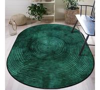 GUGJHFVH Tapis Chambre Tapis de Salon Tapis Ovale Lavable, Interieur Doux à Poils Courts Tapis Tapis Moderne Rond Rayures Vert, 160 x 230 cm