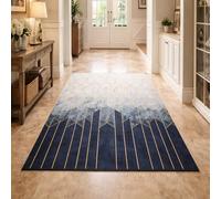 GUGJHFVH Tapis de Couloir Tapis Long de Sol d'Entrée Intérieur Tapis Évier de Cuisine Chambre à Coucher Couloirs Salon Tapis Or Géométrique Moderne, 80x180cm