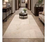 GUGJHFVH Tapis de Salon Chambre à Doux Tapis Antidérapant Intérieur Poils Courts Tapis Beige Abstrait Moderne, 120x170cm