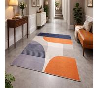 GUGJHFVH Tapis de Salon Décoration, Chambre à Coucher Doux Antidérapant Tapis Modern Geometric Orange, 200x290cm