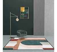GUGJHFVH Tapis de Salon Décoration, Chambre à Coucher Doux Antidérapant Tapis Moderne Abstrait Géométrique Vert Marron Gris, 200 x 290 cm