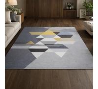 GUGJHFVH Tapis de Salon Poil Ras Chambre Bureau Entrée Intérieur Grand Tapis Facile d'entretien Modern Geometric Abstract Gray, 180x270cm