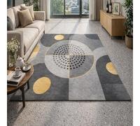 GUGJHFVH Tapis Grande Taille de Chambre Adulte à Poils Ras Salon Tapis, Décoration d'Intérieur Antidérapant Modern Geometric Gray, 180x230cm
