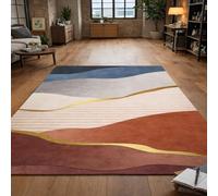 GUGJHFVH Tapis Lavable Salon,Salle de Jeux, Home Antidérapant Tapis de Cuisine Bleu Abstrait Moderne, 150x180cm