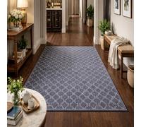 GUGJHFVH Tapis Lavable Salon,Salle de Jeux, Home Antidérapant Tapis de Cuisine Modern Geometric Navy Blue, 150x180cm